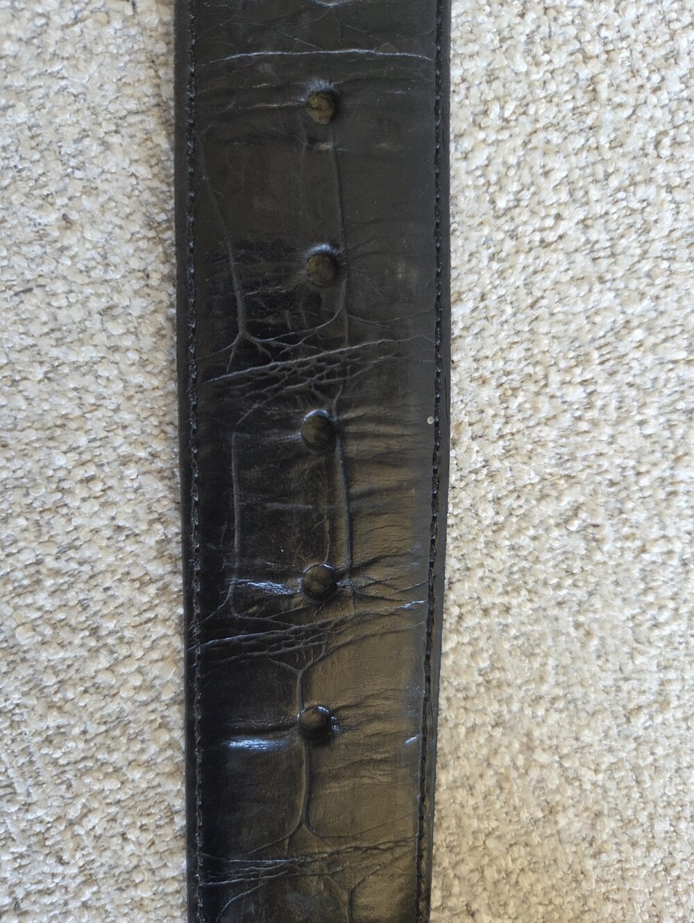 ​Vintage Hartnell Black Alligator Grain Sunflower Belt M - Picture 8 of 12